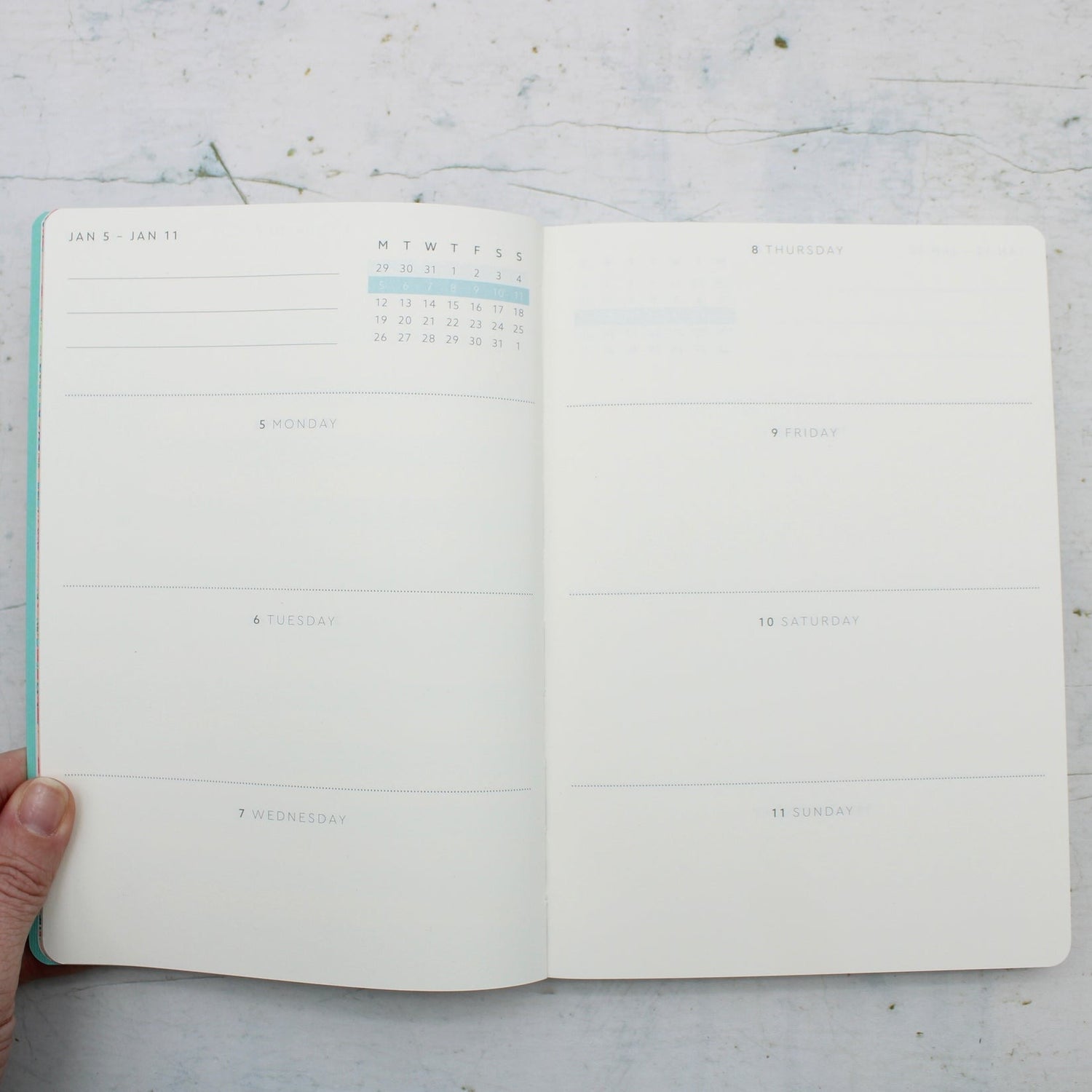 Neon Floral Orate Garden A6 Small Diary