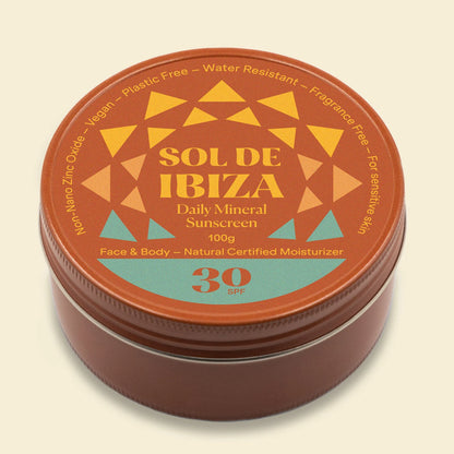 Daily Mineral Sunscreen SPF30 in 100% plastic-free reusable tin – natural vegan sun protection