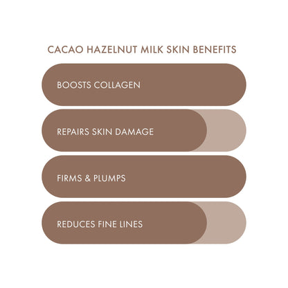 Cacao Powder Hazelnut Milk Mask vegan sheet mask for plumping and hydrating skin