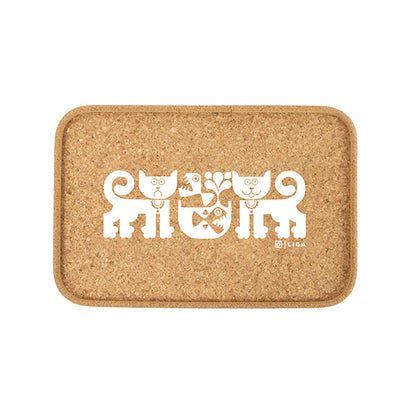 Cat Eco Cork Drinks Tray