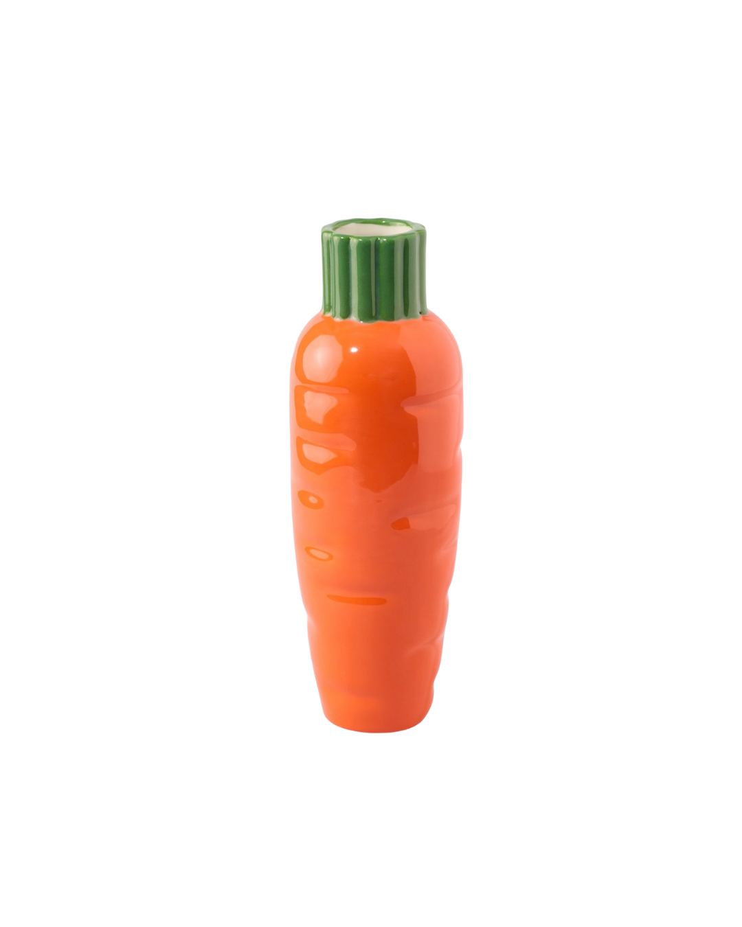 Ceramic Carrot Vase in orange or green, modern minimalist rectangular vase for flowers or home décor.