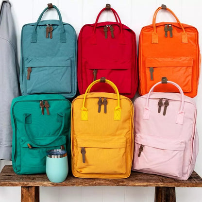 Compact everyday backpacks with adjustable straps and multiple compartments