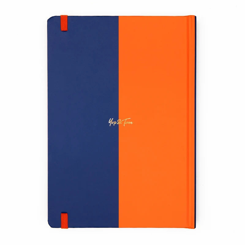 Lined Notebook A5 Contrast Navy &amp; Orange