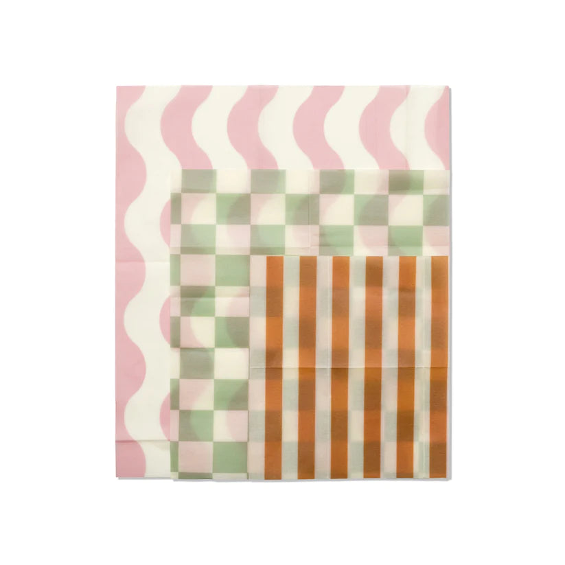 Beeswax Wrap Geometric Print Set of 3