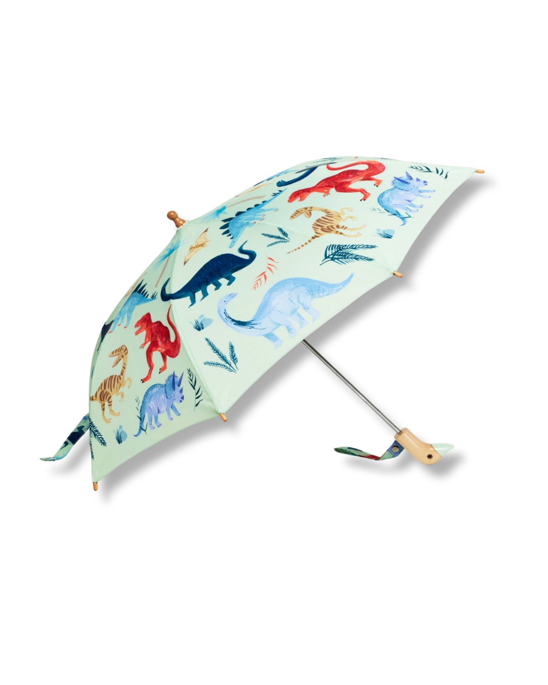 Meri Meri Dinosaur Children’s Umbrella with recycled fabric canopy and wooden handle
