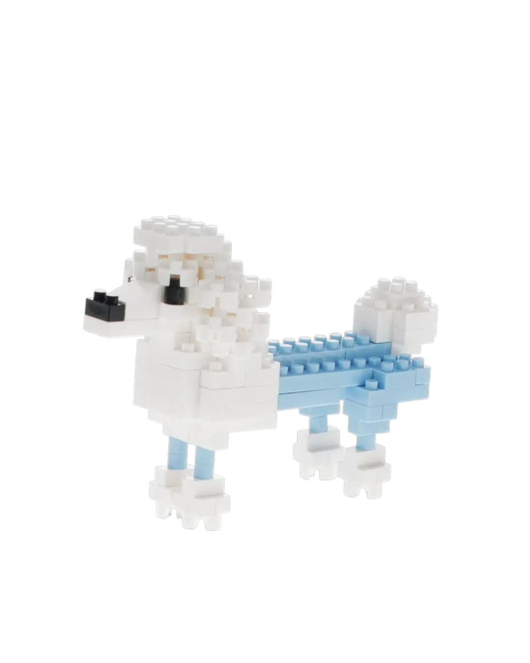 Mini poodle brick model with fluffy feet and signature tail