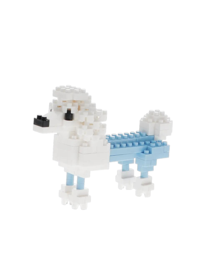 Mini poodle brick model with fluffy feet and signature tail