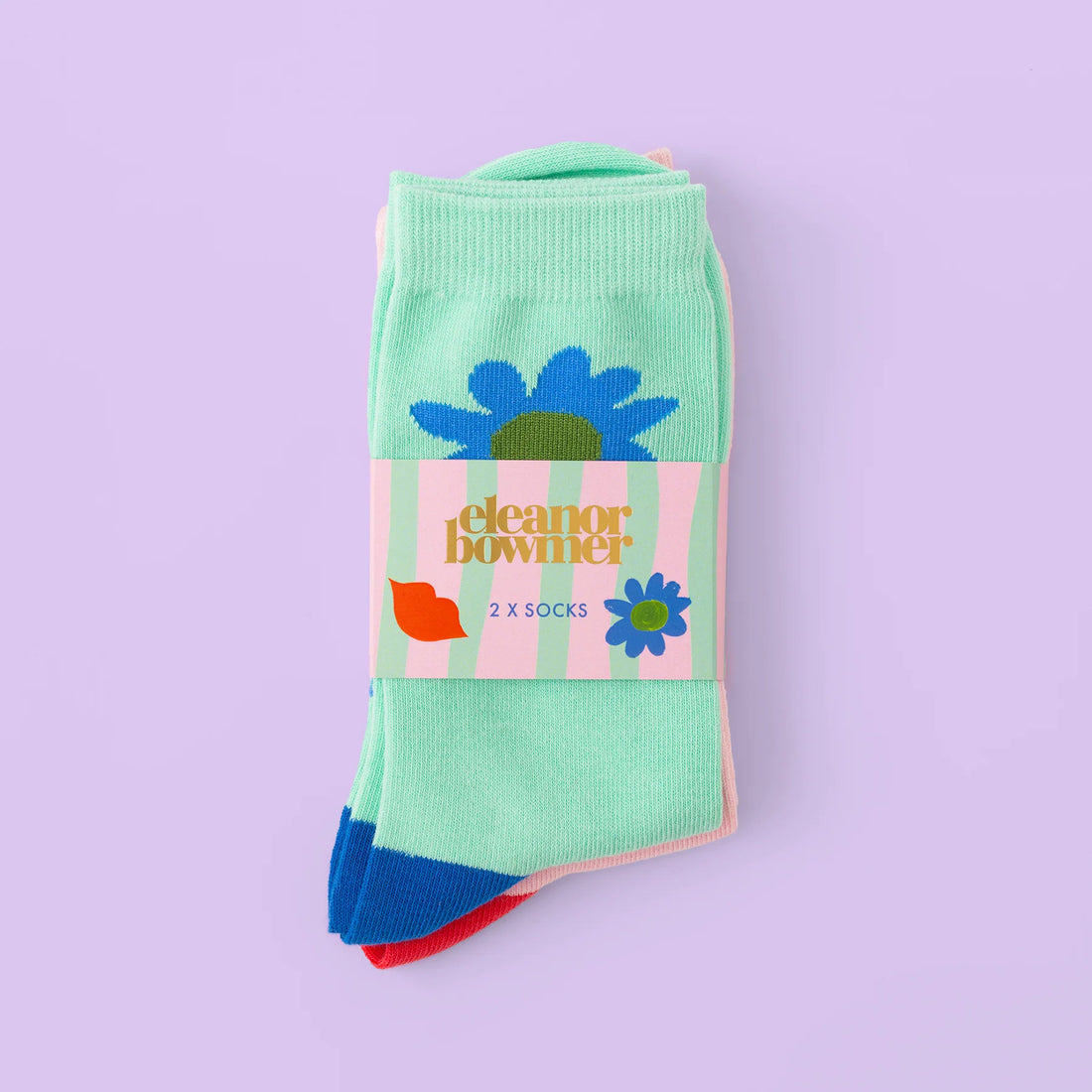 Pack of 2 Socks - Flower &amp; Lips