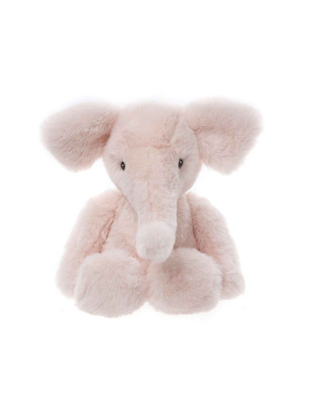 Front view of the Effie Elephant soft toy in bubblegum pink – plush stuffed animal for kids, cuddly comfort toy and nursery companion”