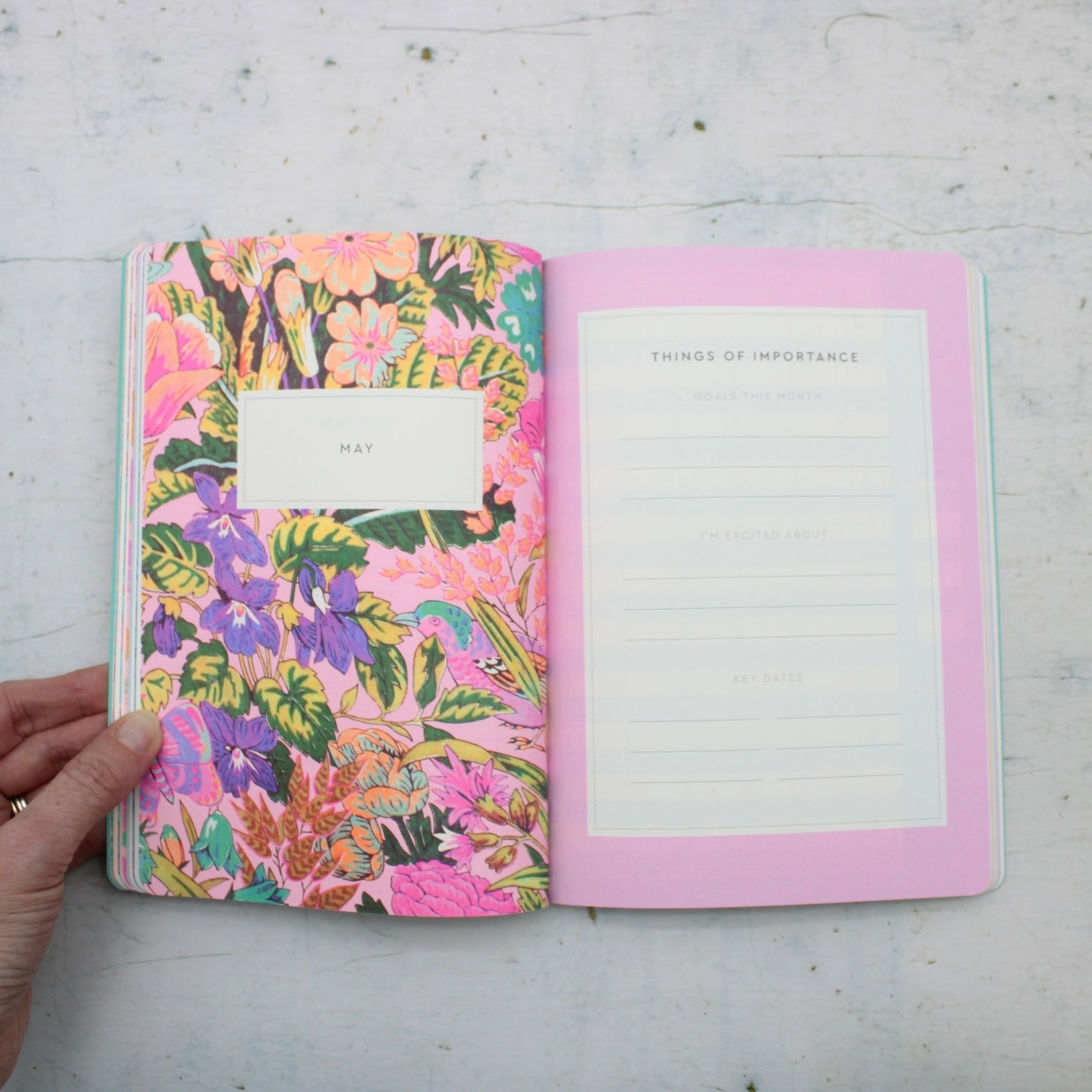 Neon Floral Orate Garden A6 Small Diary