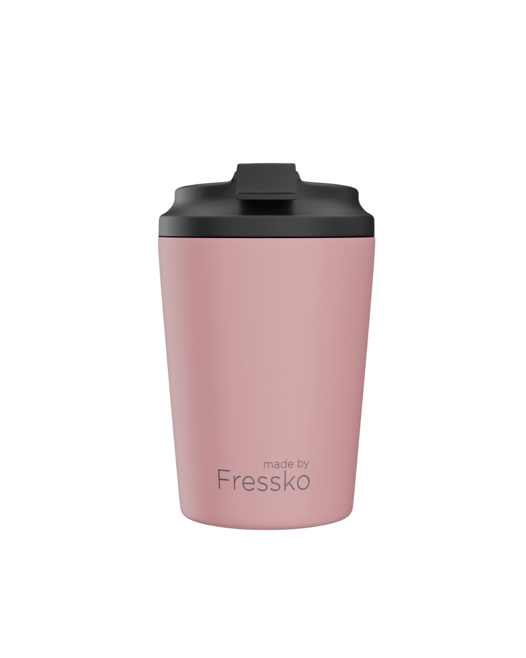 Floss Bino 230ml reusable coffee cup with screw-on lid, insulated stainless steel, eco-friendly, BPA-free travel mug for coffee or tea