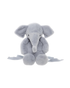 Front View of The Effie Elephant plush backpack in cloudy grey – soft huggable elephant bag for kids, adjustable straps and storage for toys or snacks