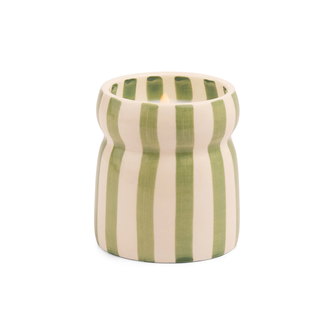 Cabana stripes Sage Candle - Bora Bora 