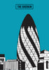  Gherkin Giclée Print in A4 and A3 with modern illustration