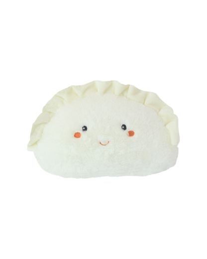 Giddy Gyoza plush snuggle buddy with removable microwaveable pouch, soft gyoza design, perfect for warmth, comfort, and gifts