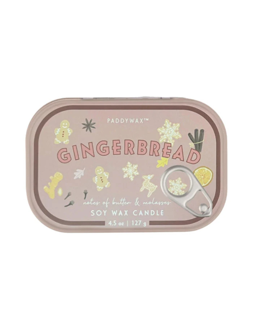 Bistro Tin Candle 4.5 oz / 127g in hand-illustrated vintage-inspired tin with dual wicks.