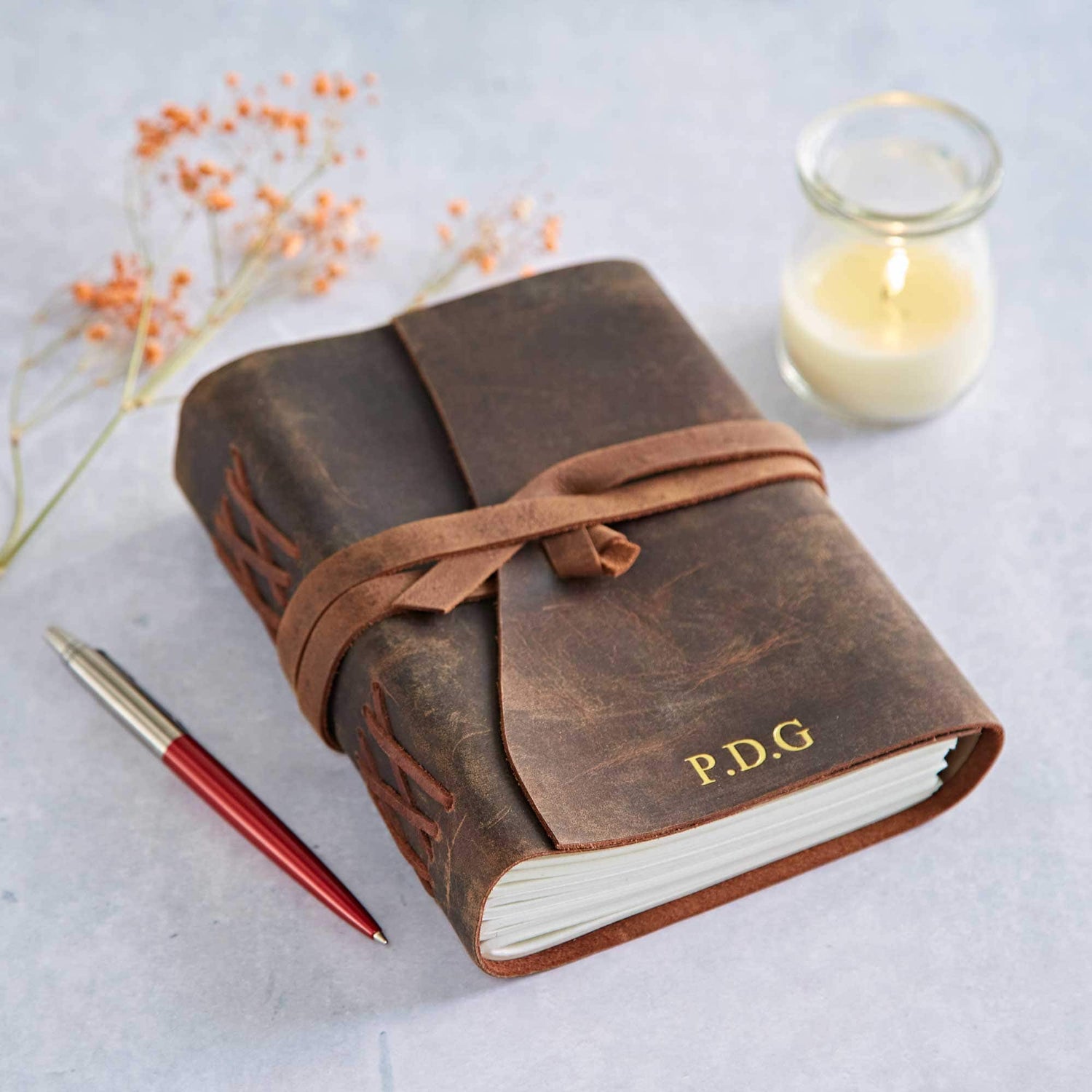 Buffalo Leather Wrap Around Journal