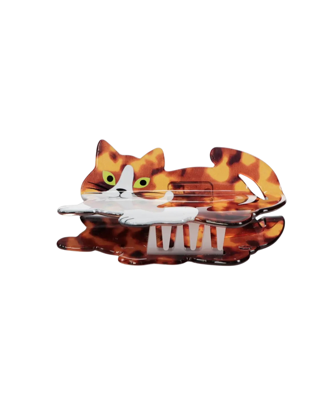 Cat-shaped hair clip on a white background
