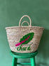 Hand Embroidered Market Basket Chard