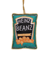Handmade Heinz Beanz Embroidered Christmas Decoration, 10 cm, sustainable, foodie-themed ornament for Christmas trees and festive décor