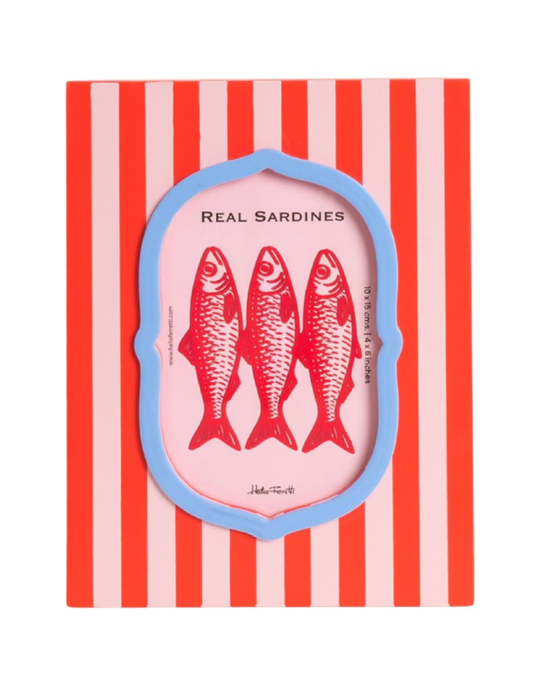 Helio Ferretti Lanzarote Photo Frame with red and pink pinstripes and ornate details