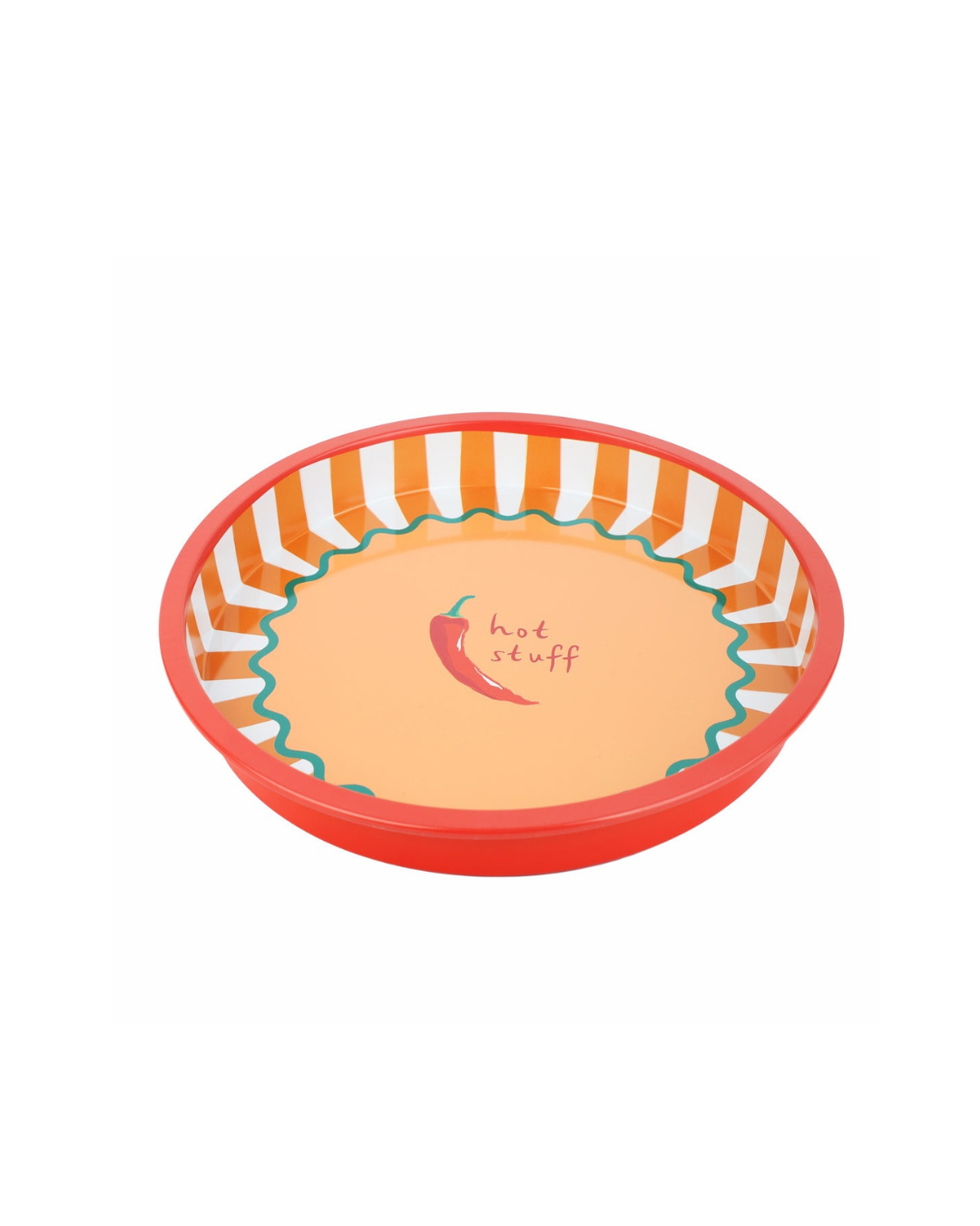 Hot Stuff Chilli Tray 30cm tin tray with bold red chilli design
