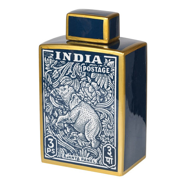 Elephant Postage Stamp Jar