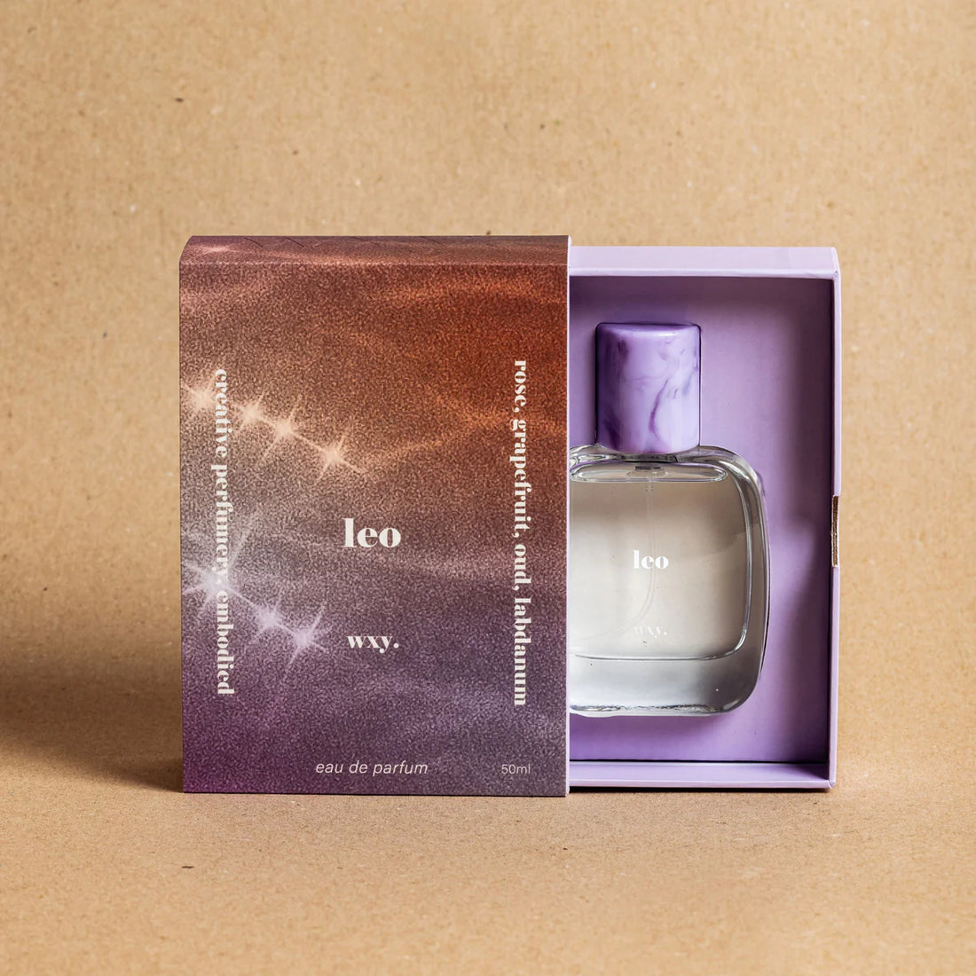 Leo Eau de Parfum bottle inside the gift box  – bold and opulent fragrance