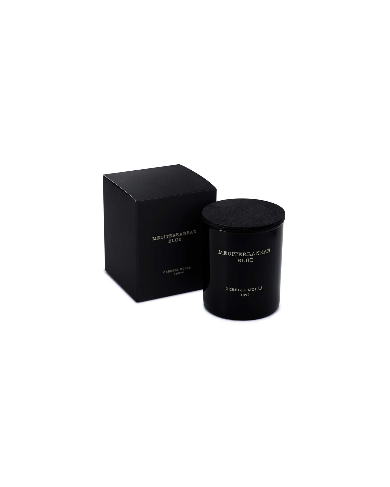 Black candle and box with &