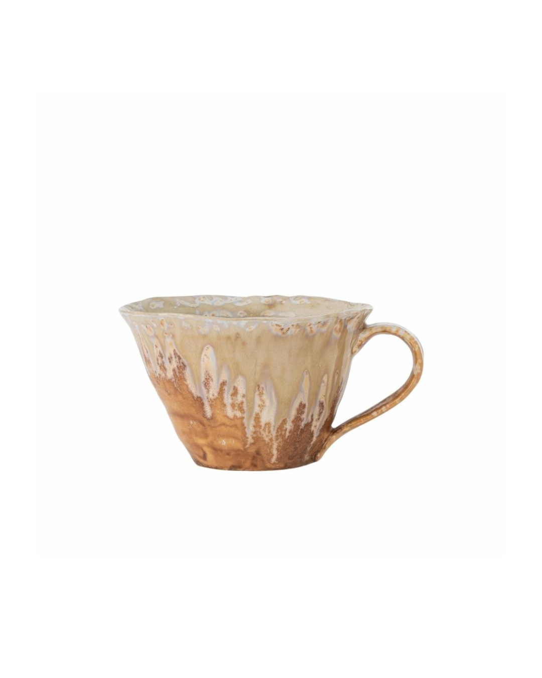 Milani Nature Cup – ergonomic handle and unique artisan glaze in yellow and green shades