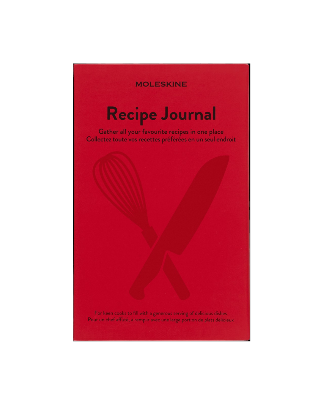 Inside view of Recipe Journal showing lined pages, structured sections, and two ribbon bookmarks for easy navigation, perfect for recording milestones and keepsakes