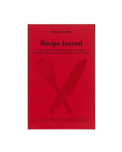 Inside view of Recipe Journal showing lined pages, structured sections, and two ribbon bookmarks for easy navigation, perfect for recording milestones and keepsakes
