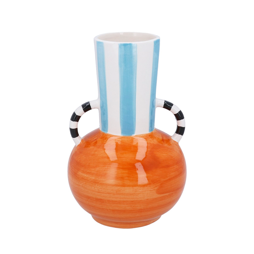 Orange Ball Modernist Ceramic Decorative Vase