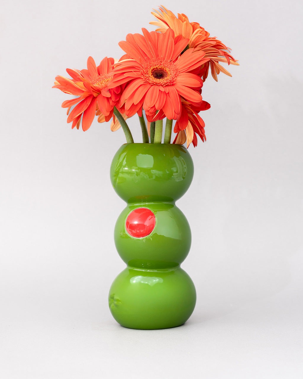 4.5 × 8.5 in. ceramic vase with fresh flowers