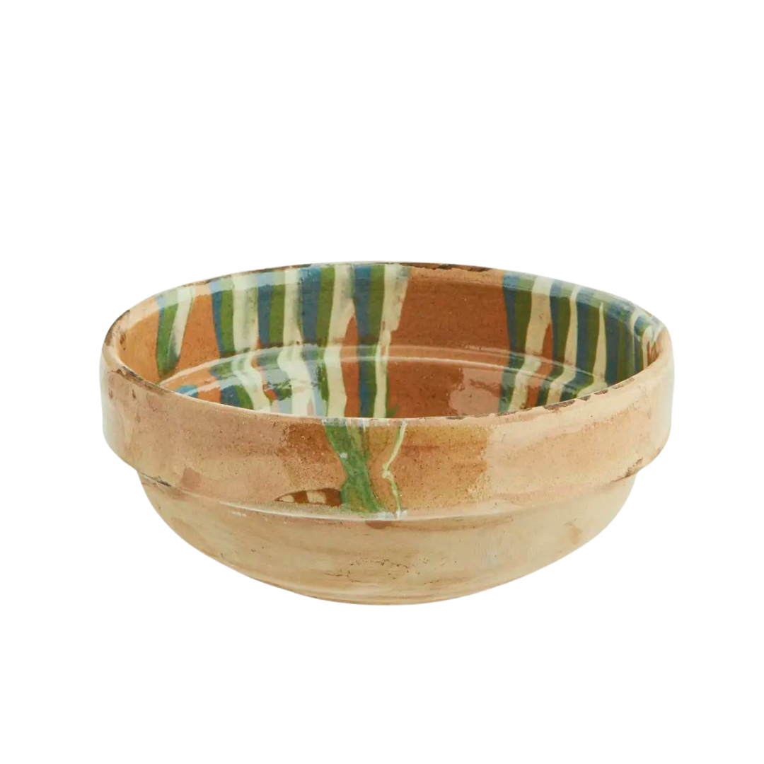 Orange Hand Painted Earthenware Decorative Bowl