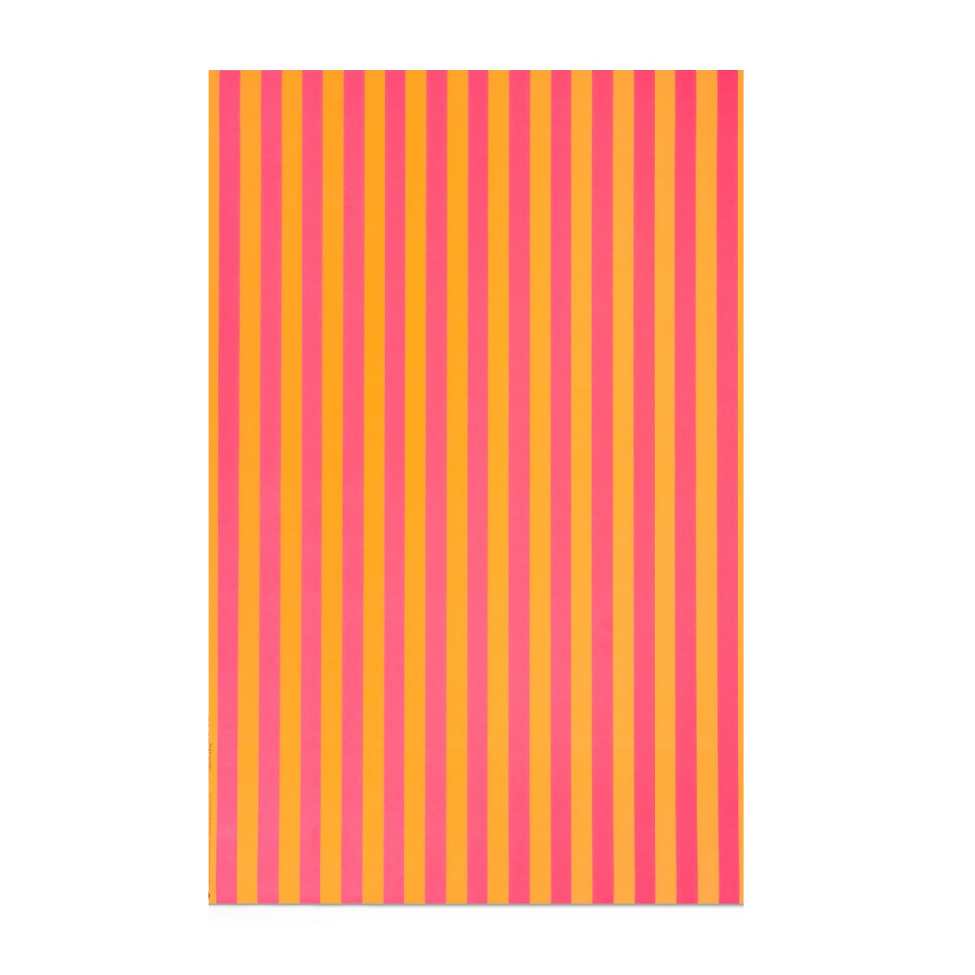 Orange &amp; Pink Striped Gift Wrap