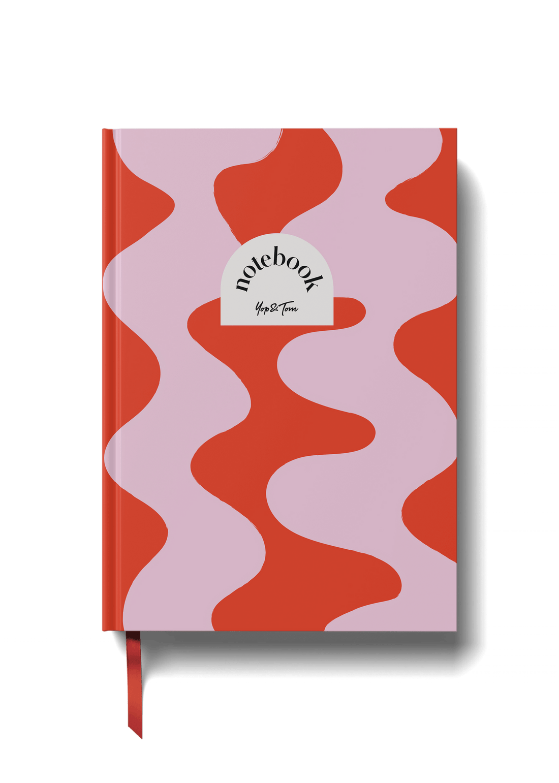 Red Ripple Lined Notebook A5
