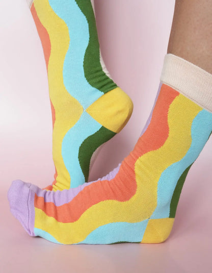 Rainbow Waves 100% Cotton Women&