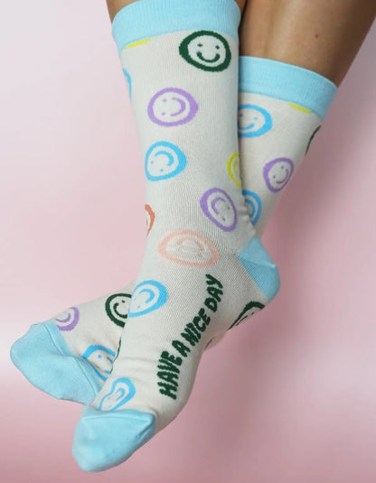 Smiley Cotton Crew Socks