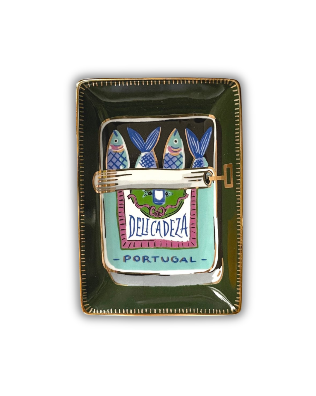 Idlewild Ceramic Trinket Dish with hand-painted colorful design