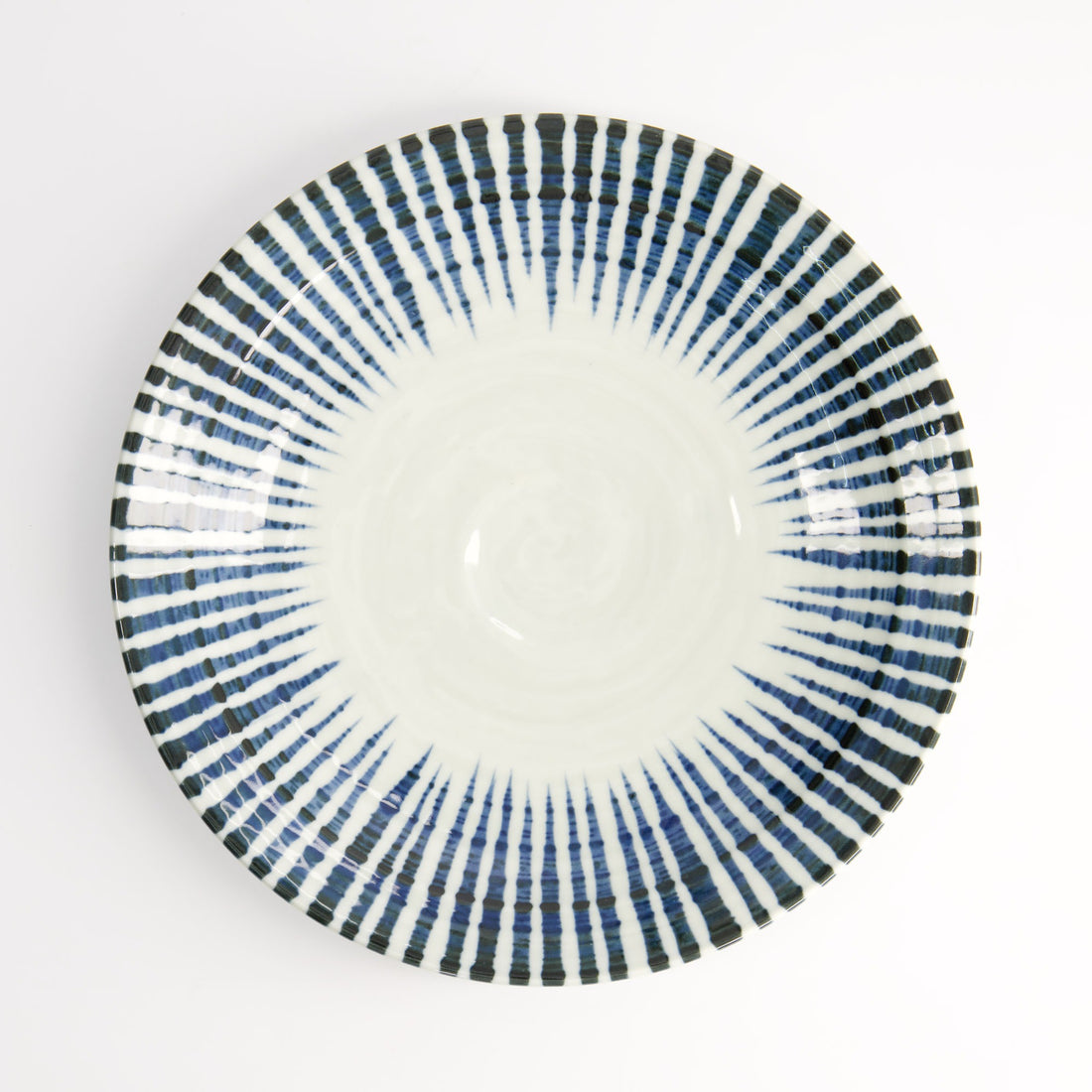 Porcelain Plate White &amp; Blue Striped