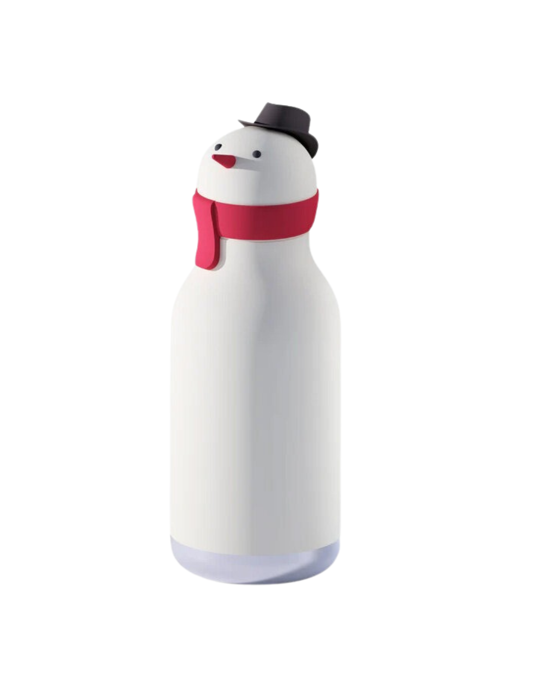Bestie Kids Water Bottle Snowman design – white insulated bottle with collectible snowman silicone topper