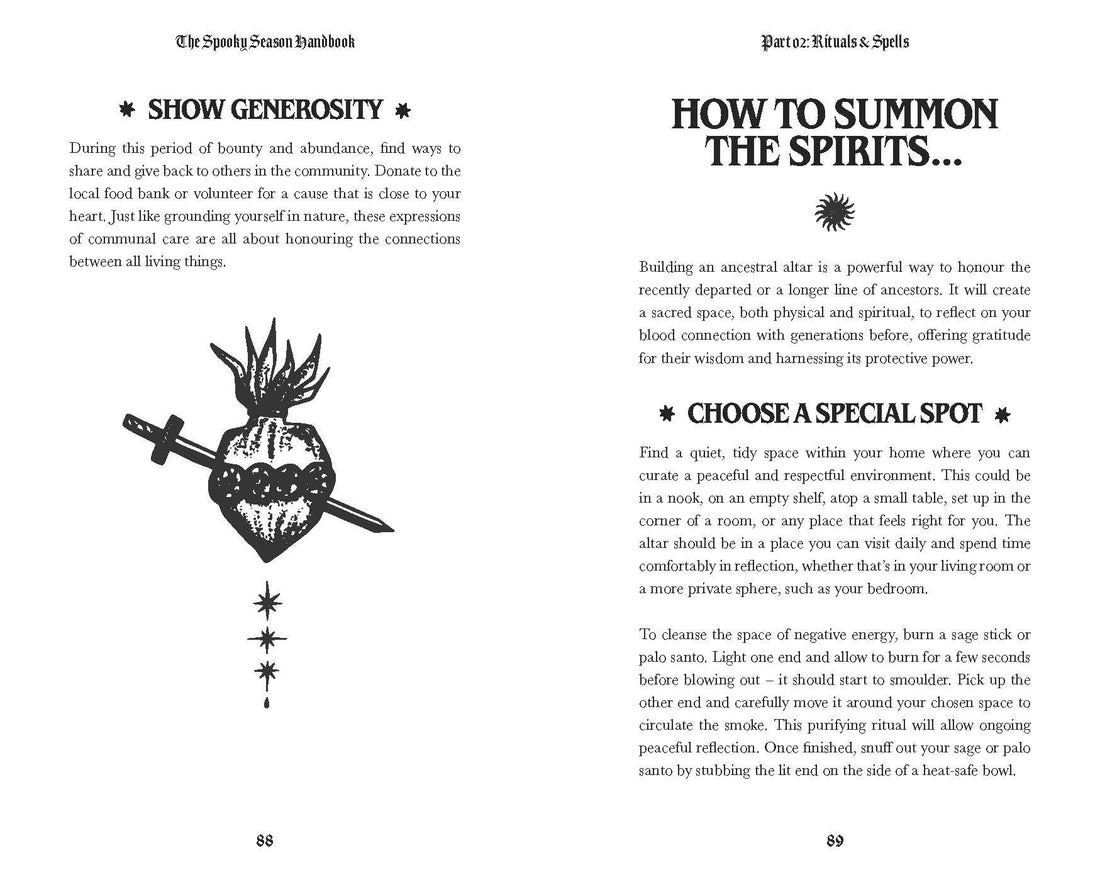 Spooky Season Handbook Pages 88-89 How To Summon Spirits