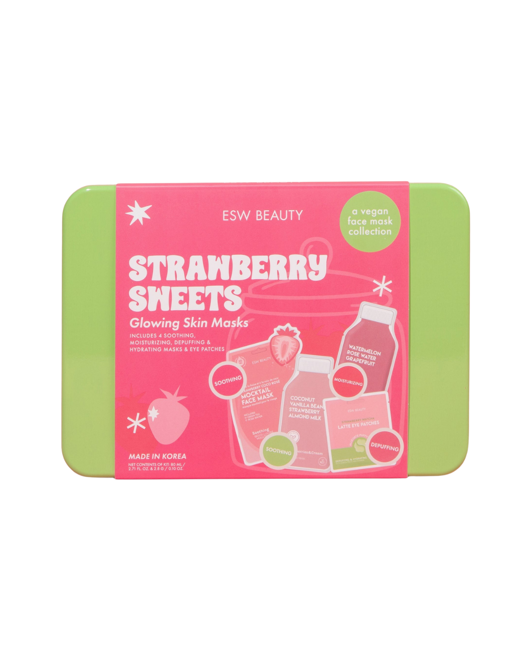 Vegan Strawberry Sweets Skincare Treats sheet masks and eye patches