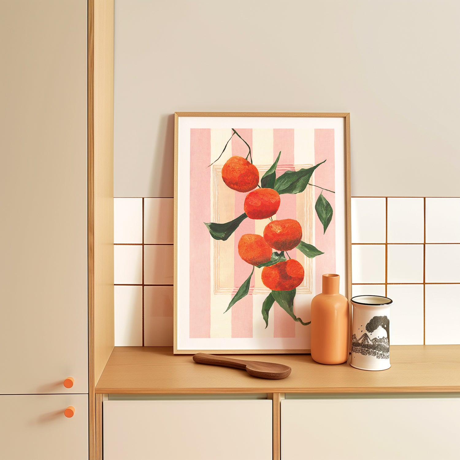 Handpainted Orange Print