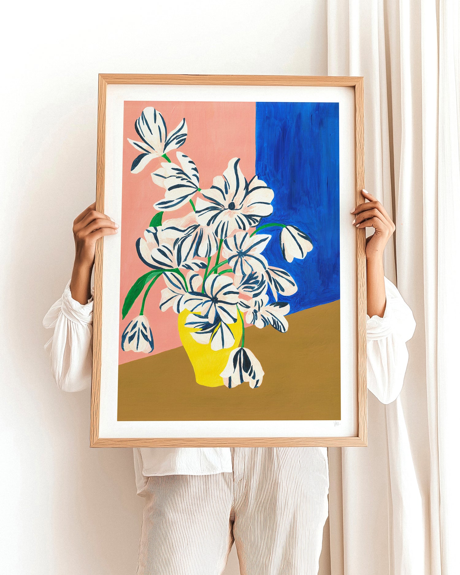 Striped Flower Print