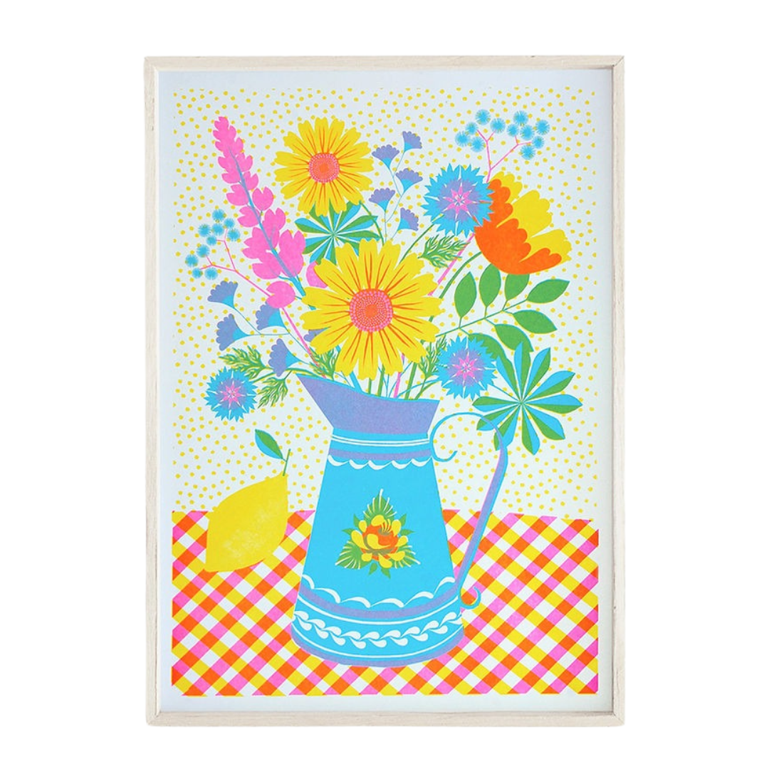 Summer Blooms Risograph A3 Unframed Print