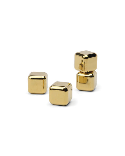  Stainless steel cocktail chillers set with four freezable cubes