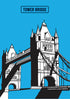 Tower Bridge modern Giclée Print in A4 or A3. Vibrant, unframed London artwork — the perfect gift or souvenir for London lovers.