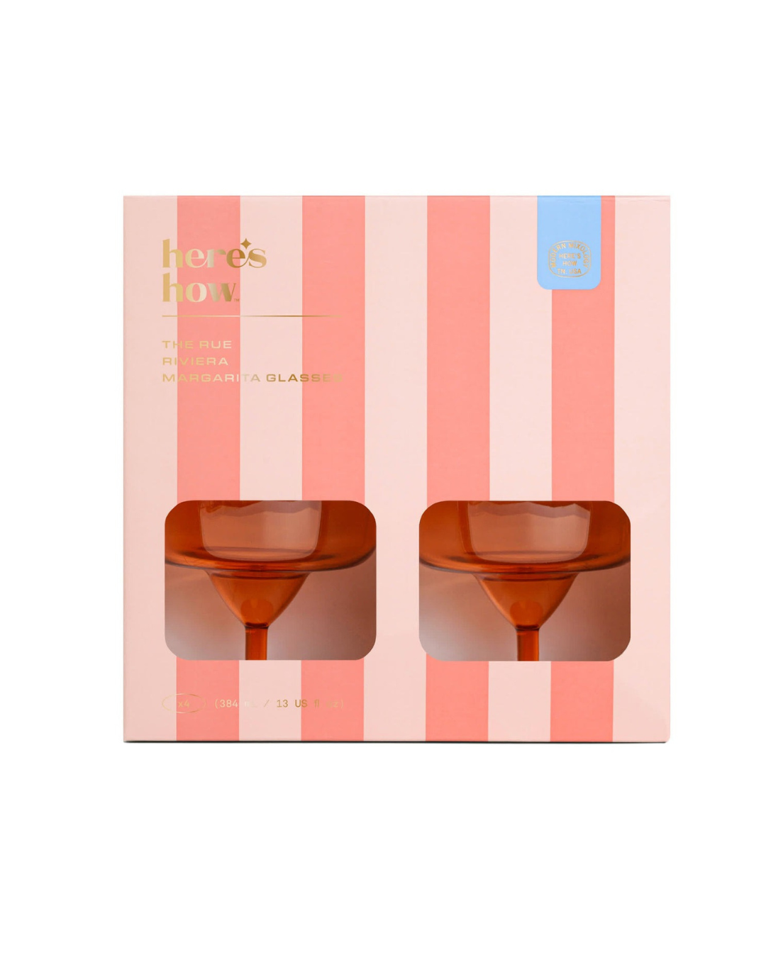 Rue Margarita Glasses Set of 4 Orange